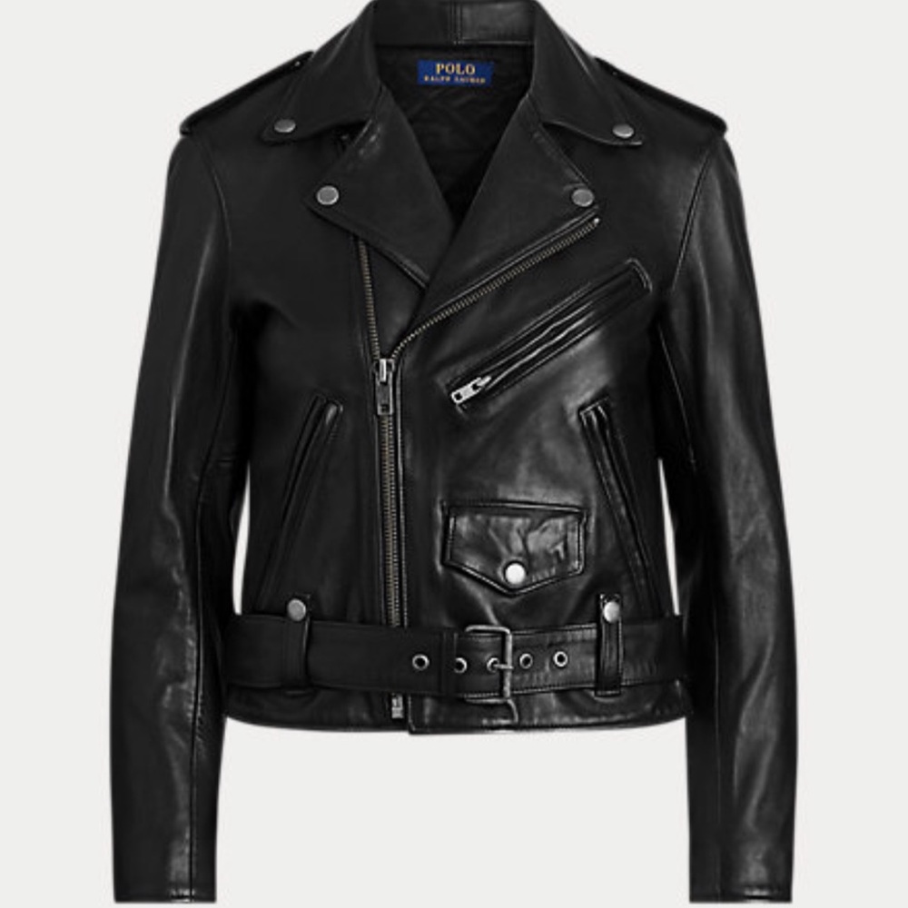 Polo Ralph Lauren Sheepskin Moto Leather Jacket